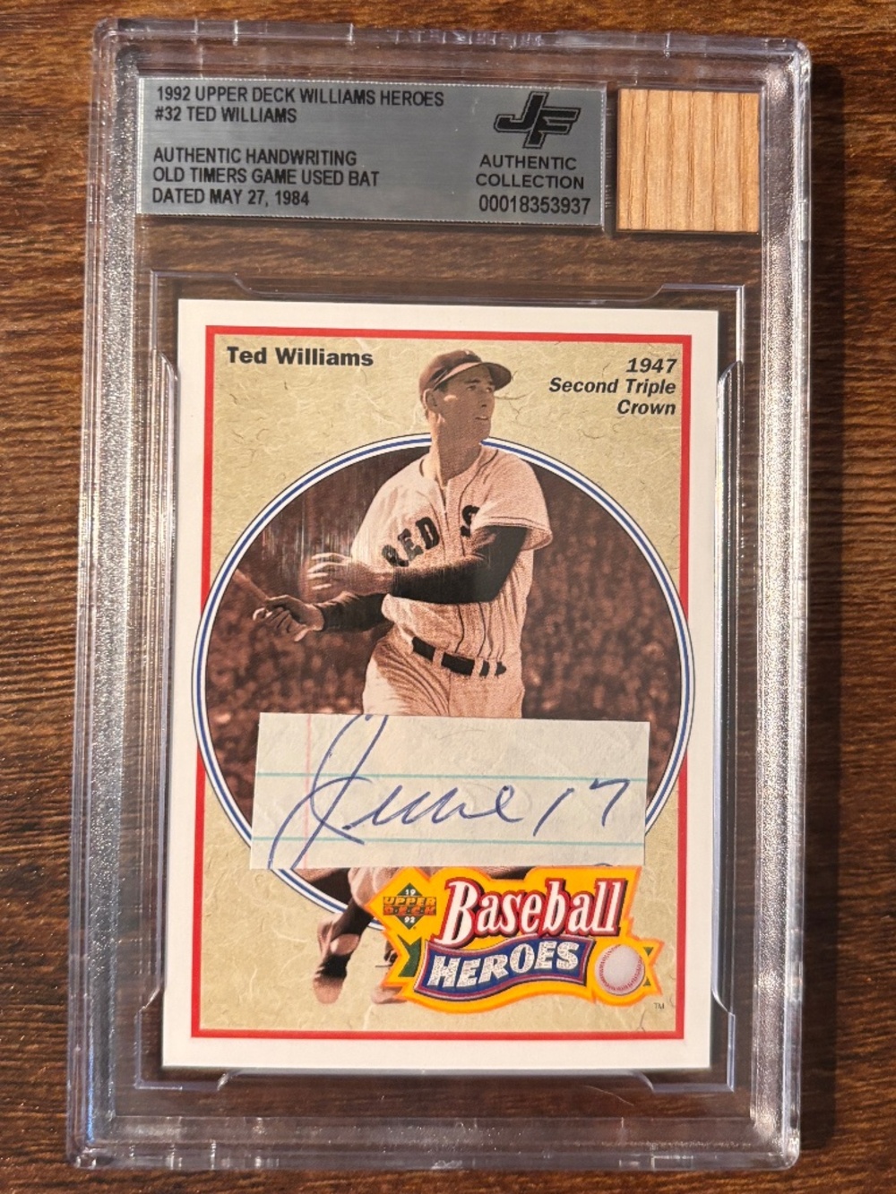 1992 Upper Deck Heroes - Ted Williams - Boston Red Sox